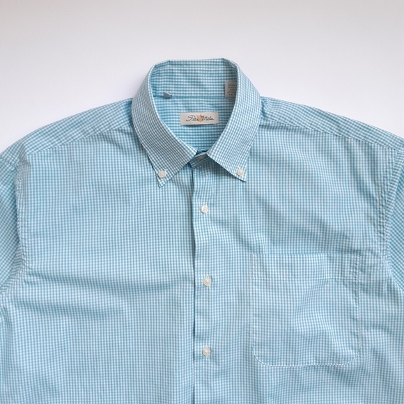 Peter Millar gingham short-sleeved button down shirt - Picture 2 of 4